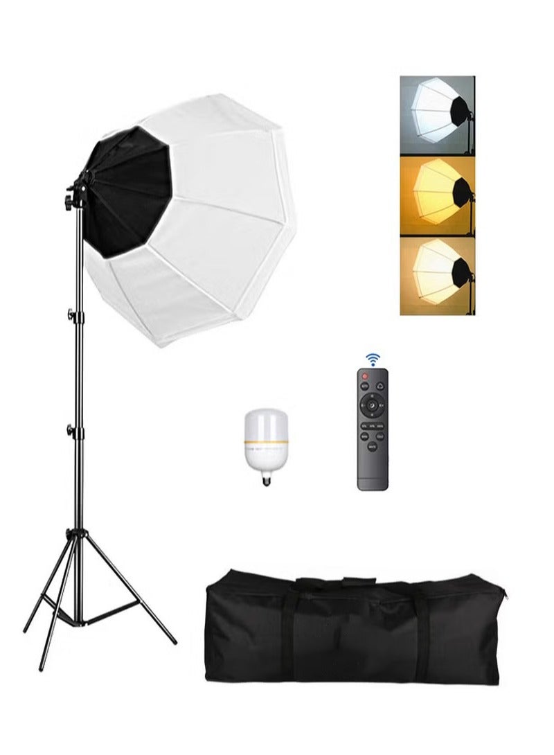Sharpdo Photography Softbox Lighting Kit with 200W LED 3 Colors Bulb Umbrellas Softbox and Carry Bag for Portrait Product Shooting - Image 1