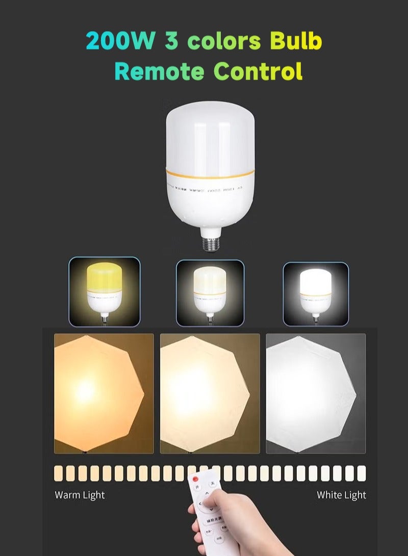 Sharpdo Photography Softbox Lighting Kit with 200W LED 3 Colors Bulb Umbrellas Softbox and Carry Bag for Portrait Product Shooting - Image 3