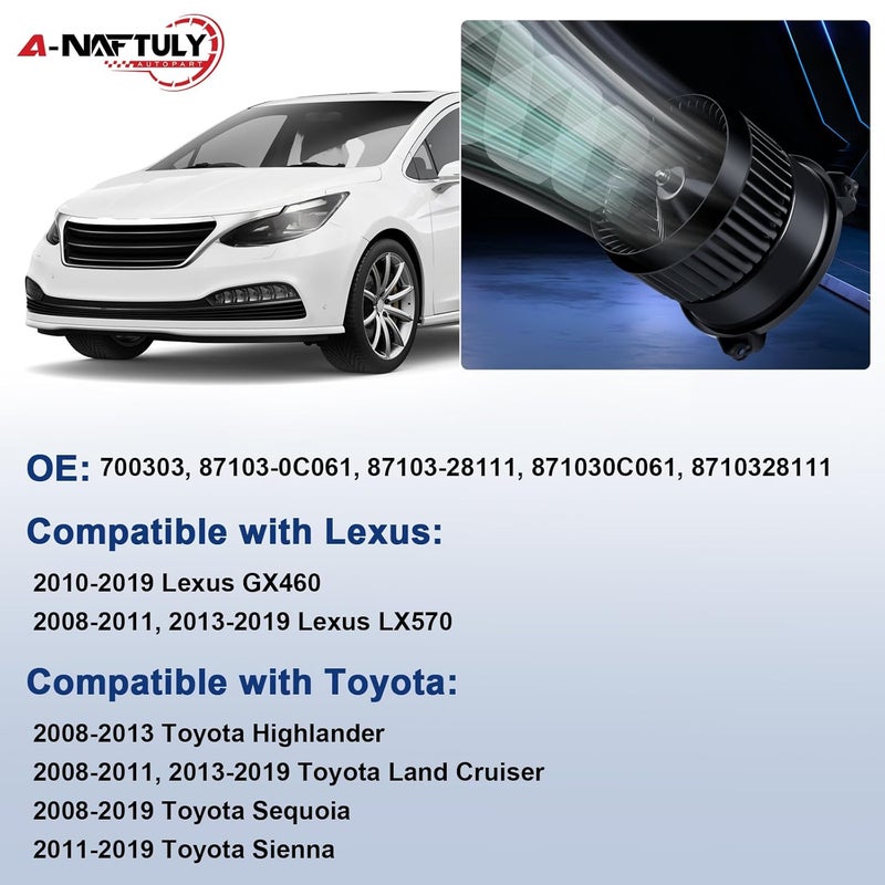 A-NAFTULY Rear HVAC Blower Motor Fan Replacement for Toyota and Lexus Models - Image 2