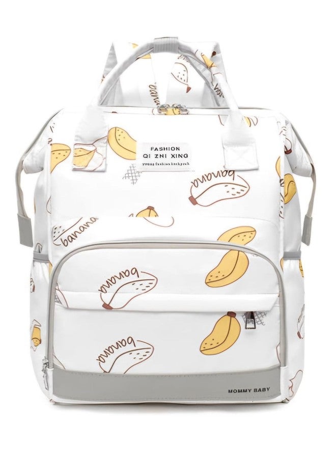 RIANZ CALDOR Baby Diaper Bag Large Backpack For Girls & Boys, Multi-Functional Waterproof, Diaper Pouch With Pacifier Pocket, Stroller Straps, Tissue Bag (White Print) - Image 1