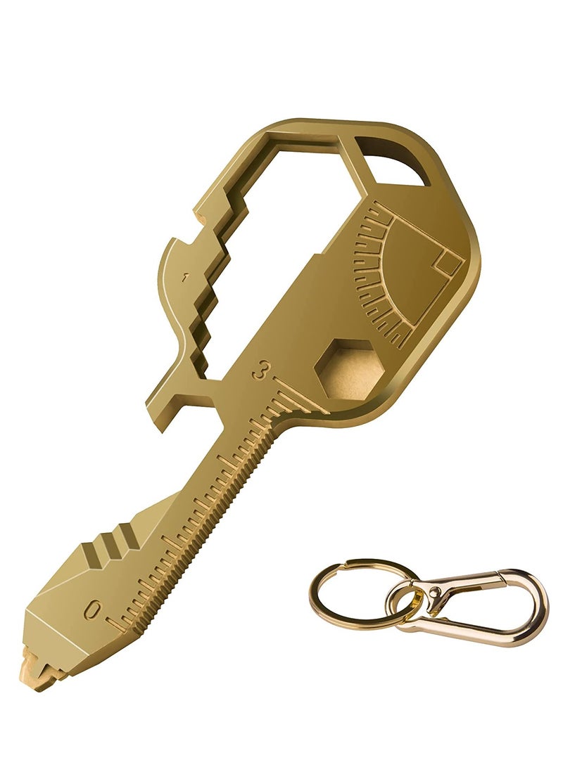 Excefore Multifunction Tool, Keychain Multitool, 24 in 1 Key Tool, Portable Key Shaped Pocket Tools, Hand Tools Repair Gadgets Ruler, Bottle Opener, Drill Drive, Screwdriver, Hex Wrench - Image 1