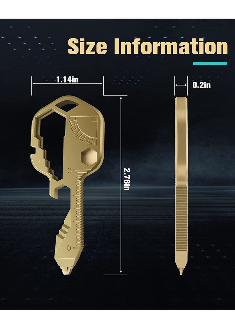 Excefore - Multifunction Tool, Keychain Multitool, 24 in 1 Key Tool, Portable Key Shaped Pocket Tools, Hand Tools Repair Gadgets Ruler, Bottle Opener, Drill Drive, Screwdriver, Hex Wrench - Image 1