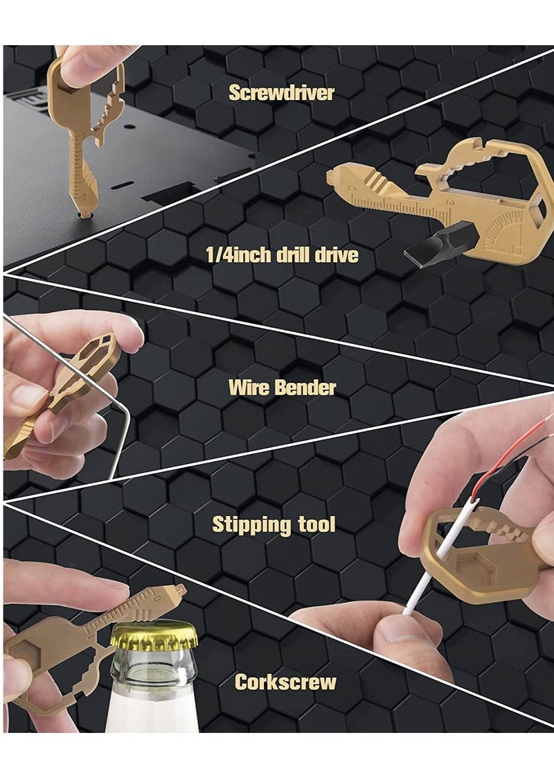 Excefore - Multifunction Tool, Keychain Multitool, 24 in 1 Key Tool, Portable Key Shaped Pocket Tools, Hand Tools Repair Gadgets Ruler, Bottle Opener, Drill Drive, Screwdriver, Hex Wrench - Image 1