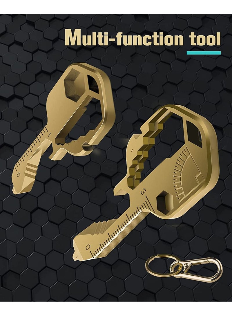 Excefore - Multifunction Tool, Keychain Multitool, 24 in 1 Key Tool, Portable Key Shaped Pocket Tools, Hand Tools Repair Gadgets Ruler, Bottle Opener, Drill Drive, Screwdriver, Hex Wrench - Image 1