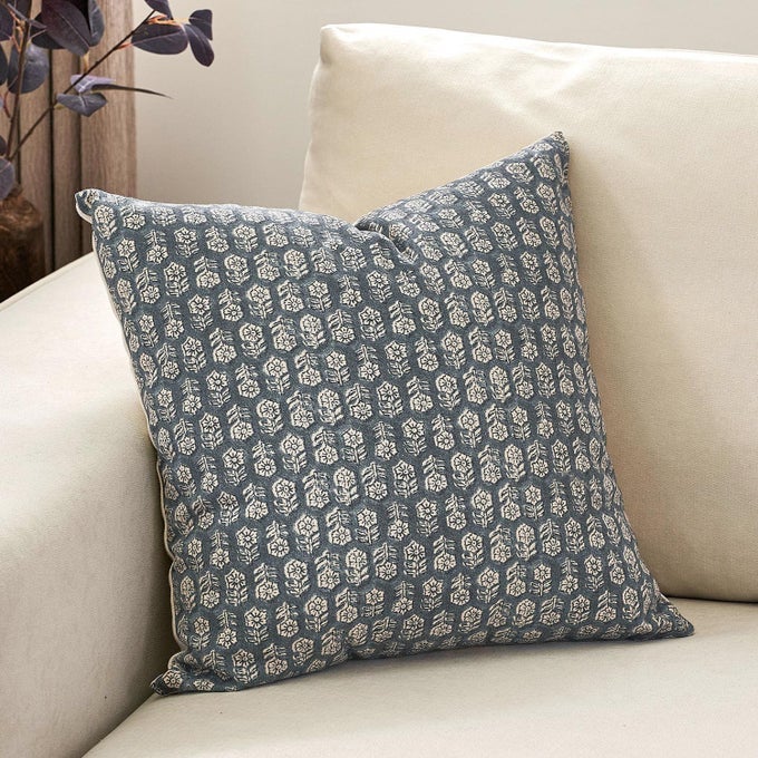 PILLOW COVERS 20X20 FLORAL PILLOW COVERS COUCH PILLOWS FOR LIVING ROOM DECORATIVE FARMHOUSE ACCENT PRINT THROW PILLOW COVERS 1PC DUSTY BLUE