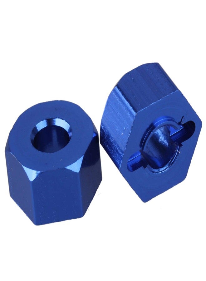 Mxfans 4pcs 12mm Wheel Hex w/Pins Al. Upgrade Mount Wheel Hex Hub Dark Blue Replacement for TRAXXAS Slash 4x4 & Replacement for HQ727 RC Short Truck - Image 3