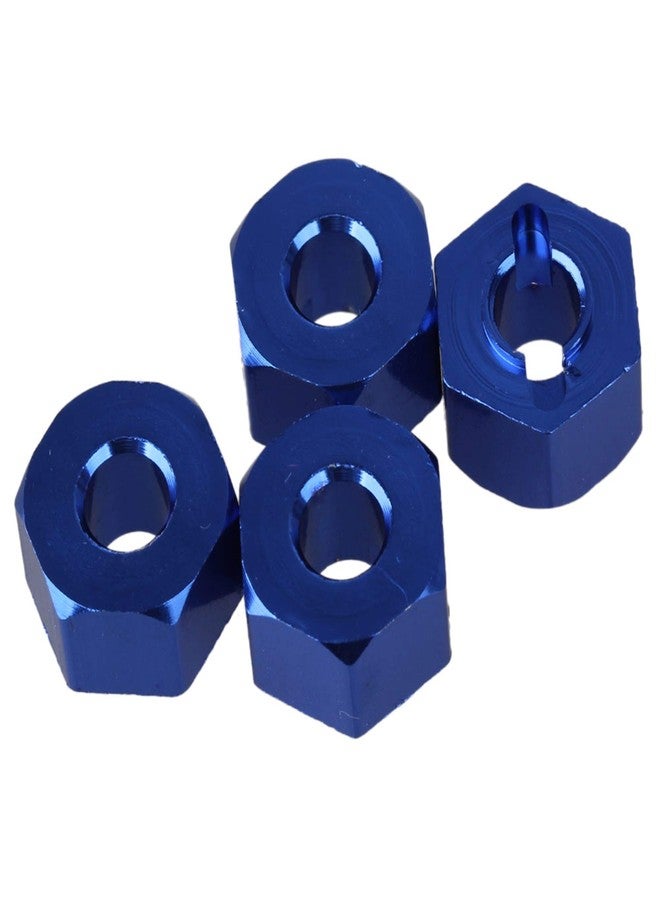Mxfans 4pcs 12mm Wheel Hex w/Pins Al. Upgrade Mount Wheel Hex Hub Dark Blue Replacement for TRAXXAS Slash 4x4 & Replacement for HQ727 RC Short Truck - Image 2