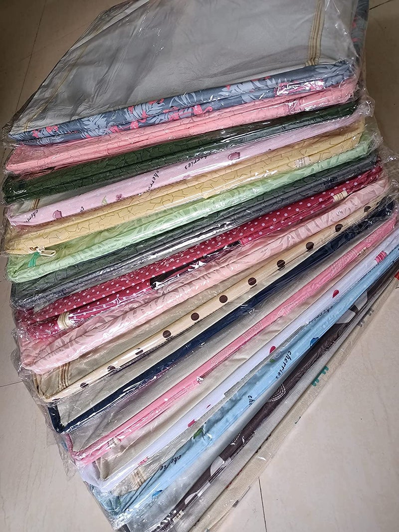 FYCAN 66 LTR Foldable Steel Frame Cloths Zip Organizer Bag and Oxford Fabric Storage Living Cover Boxes For Wardrobe Shelves Clothes Sarees Bed Sheet Blanket PACK OF 1 Multicolor and Design - Image 2