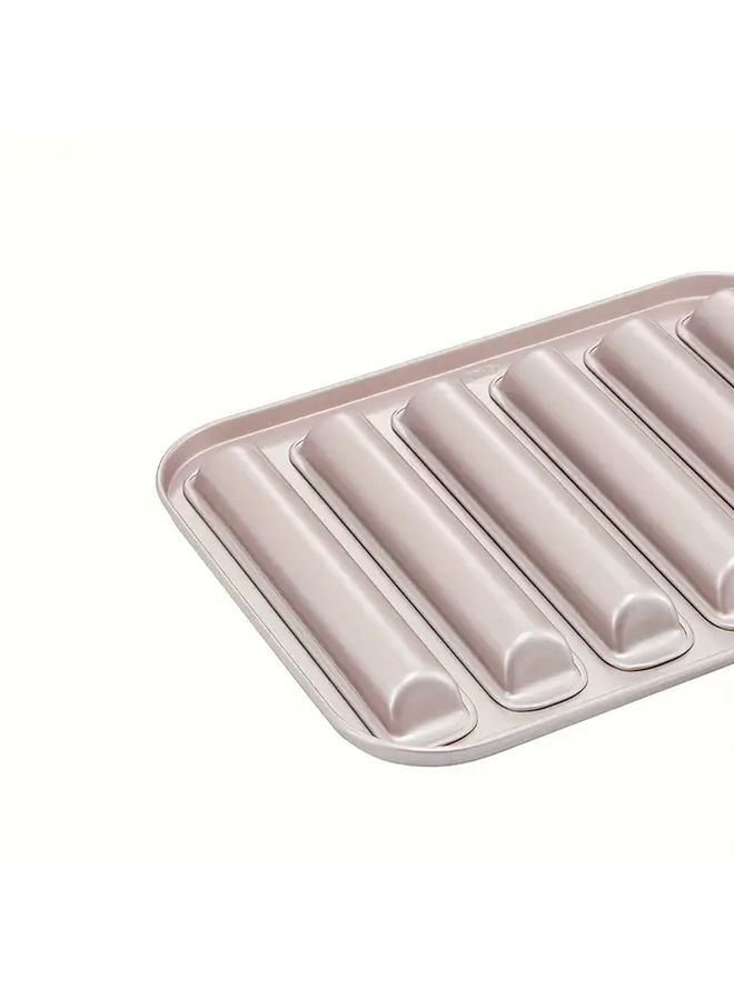 1pc Non Stick Carbon Steel Pan With 6 Chamber Rack For Bread Pastry - Image 4