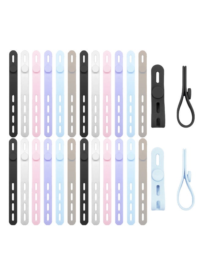 Loquat Multifunctional Silicone Cable Tie Adjustable Cable Data Cable Anti-loss Strap Desktop Storage Cord Winder-Color:Violet - Image 2