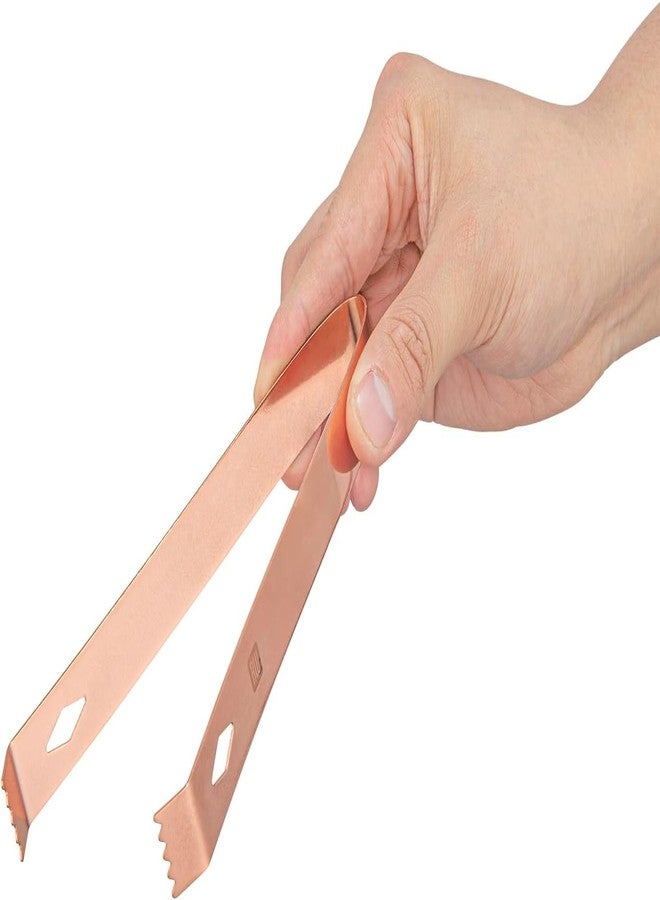ProKitchen.Homes ProKitchen Stainless Steel Ice Tong Diamond for Cocktails - with Claw Grip Teeth, Ergonomic Grip Metal Tongs, Ice Picker for Bar and Home - Copper - Image 2