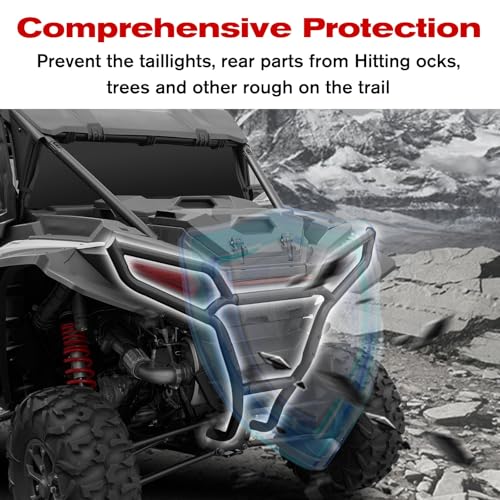 XUTVOTOR Rear Bumper for Polaris RZR XP/XP 4 1000, 1.75" Heavy Duty Steel Tube Brush Guard, Ultimate Sport Premium 2024+ - Image 4