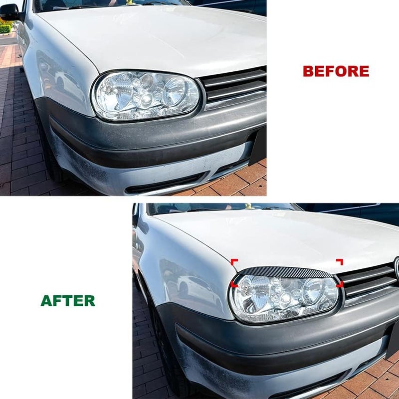 Vuzmode Carbon Fiber Look Headlight Eyelids for VW Golf MK4 - Image 3