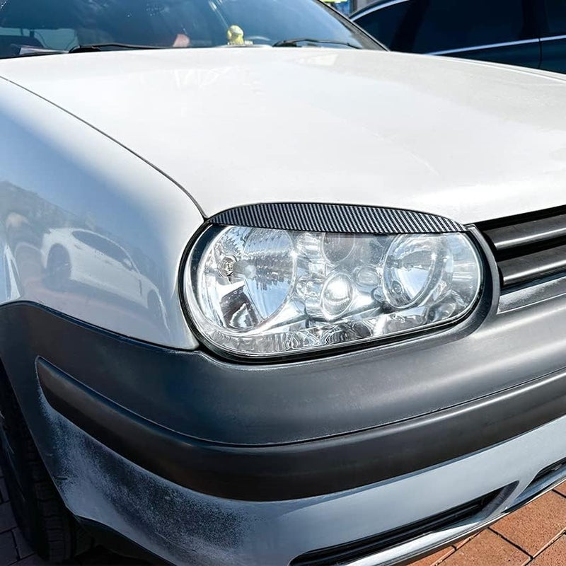 Vuzmode Carbon Fiber Look Headlight Eyelids for VW Golf MK4 - Image 4