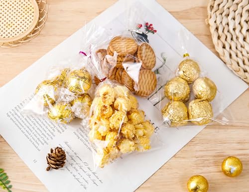 LOKQING LOKIQNG Cellophane Bags Plastic Treat Bag Clear Cookie Candy Bags with Twist Ties for Party Favor Bag100PACK4x6inch - Image 5