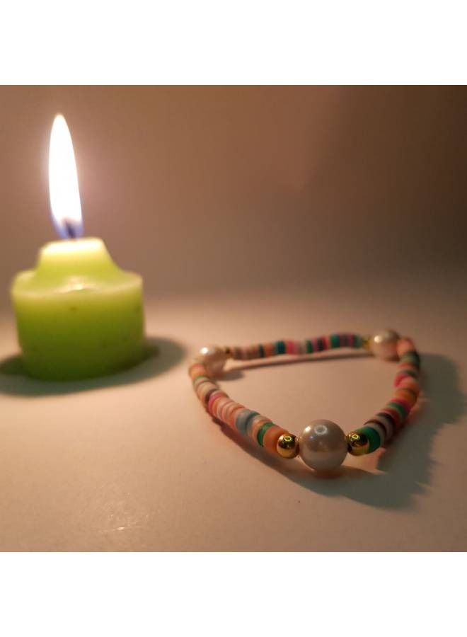 Boho Colorful Unisex Bracelte with colorful stones , (stone color may vary ) - Image 3