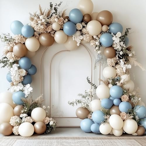 RUBFAC 129pcs Dusty Blue Balloons Different Sizes 18 12 10 5 Inch Latex Haze Blue Balloon Garland Arch for Party Decoration Birthday Wedding Engagements Anniversary Baby Shower Party Supplies - Image 5