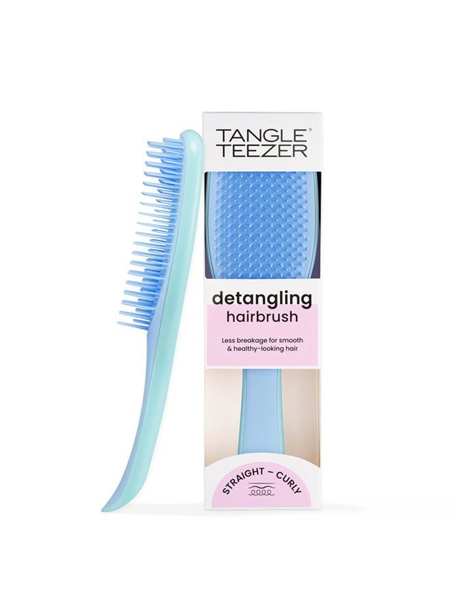 TANGLE TEEZER فرشاة شعر تانجل تيزر الترا ديتانجلر للشعر الرطب والجاف، تقضي على العقد وتقلل من التكسر لجميع أنواع الشعر، أزرق دنيم - Image 1