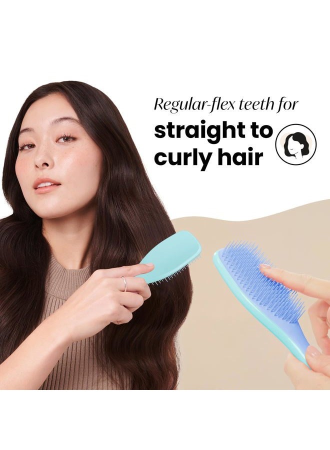 TANGLE TEEZER فرشاة شعر تانجل تيزر الترا ديتانجلر للشعر الرطب والجاف، تقضي على العقد وتقلل من التكسر لجميع أنواع الشعر، أزرق دنيم - Image 3