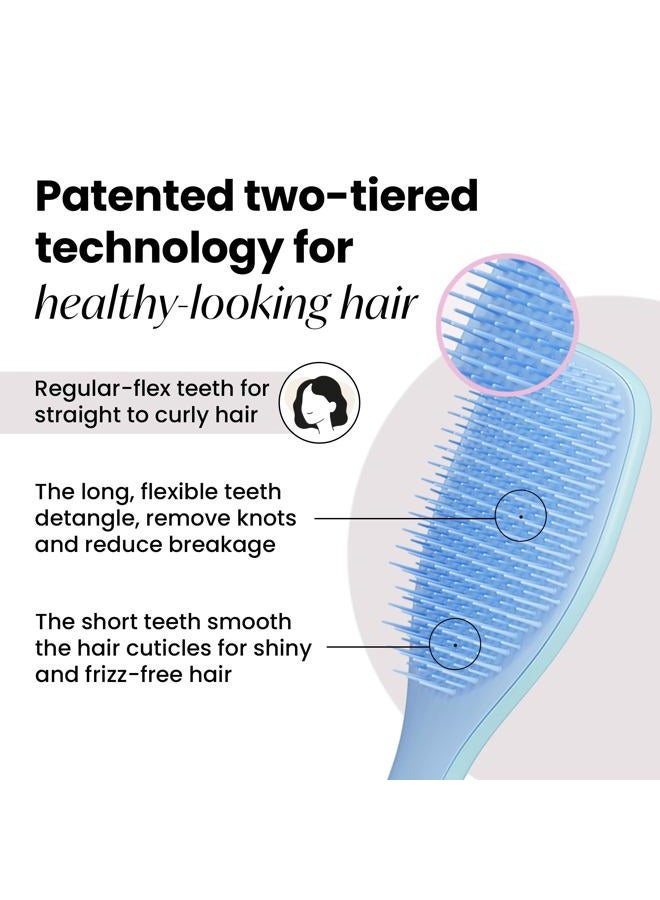 TANGLE TEEZER فرشاة شعر تانجل تيزر الترا ديتانجلر للشعر الرطب والجاف، تقضي على العقد وتقلل من التكسر لجميع أنواع الشعر، أزرق دنيم - Image 2