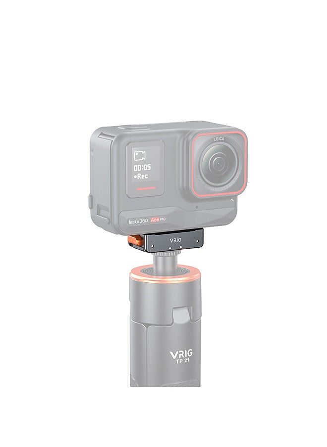 VRIG - AC07 Sports Camera Quick Release Mount Magnetic Adapter Mount Aluminum Alloy with 1/4 Inch Screw QR Plate for Insta360 Ace/Ace Pro/ONE X3/ONE X2/GoPro Hero 12 Pro - Image 1