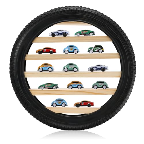 Lineshading Tire Toy Box Wall Car Display Shelf Model Car Display Case Stand for 1/64 Collectibles Cars,Collectibles,Toy Figurines(Diameter 16 Inches) - Image 1