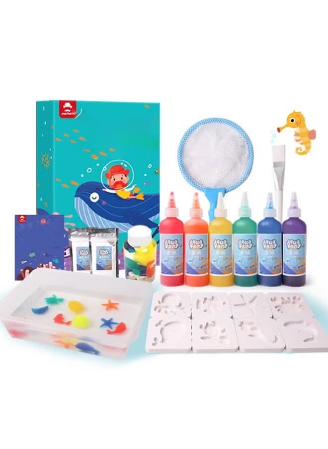YelaJoy Children's Magic Water Elf Beads Toys Set, Magic Water Spirit Water Baby Puzzle Magic DIY Gel Art Craft Handmade Set Water Painting, Creative Activities for Kids and Children Age 3+ (Ocean)  - Image 1