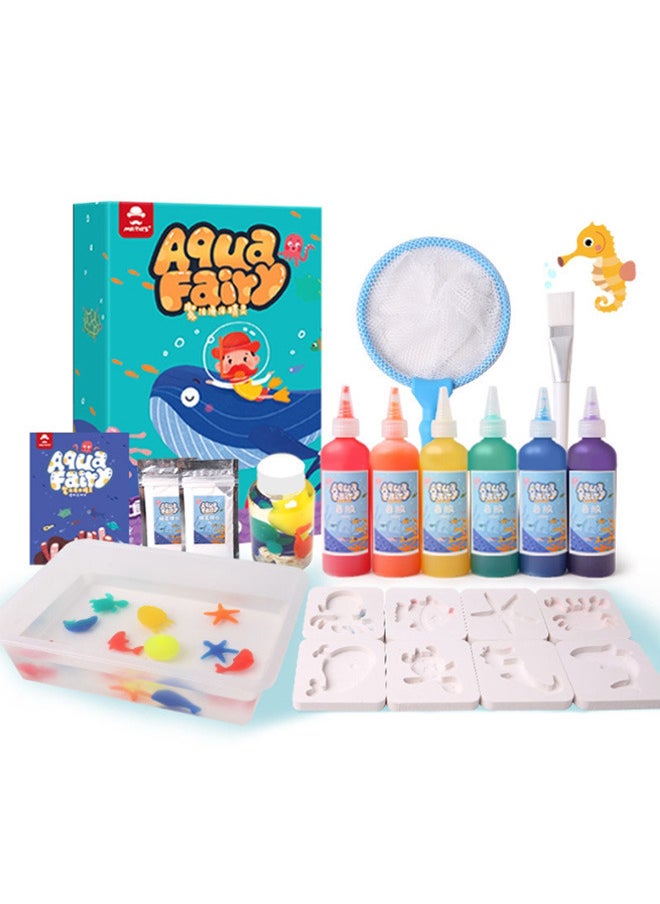 YelaJoy Children's Magic Water Elf Beads Toys Set, Magic Water Spirit Water Baby Puzzle Magic DIY Gel Art Craft Handmade Set Water Painting, Creative Activities for Kids and Children Age 3+ (Ocean)  - Image 1