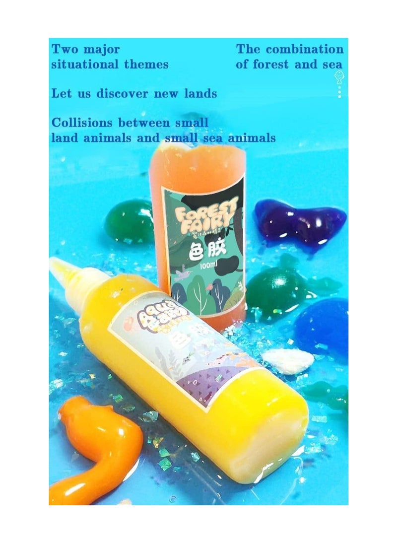 YelaJoy Children's Magic Water Elf Beads Toys Set, Magic Water Spirit Water Baby Puzzle Magic DIY Gel Art Craft Handmade Set Water Painting, Creative Activities for Kids and Children Age 3+ (Ocean)  - Image 2