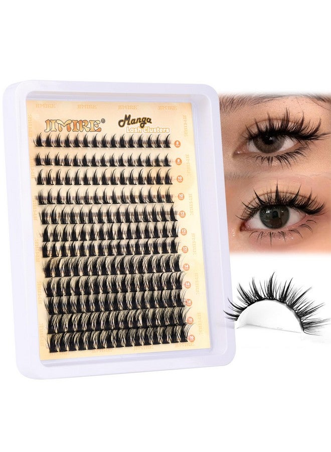 جيمير مجموعة رموش جيمير ويسبي كلسترز، 180 قطعة، رموش أنمي، رموش مانجا، رموش مجعدة على شكل حرف D، مظهر طبيعي، 8-16 مم، مجموعة رموش فردية - Image 1