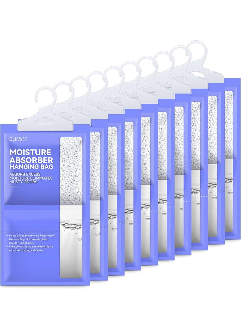 CLEVAST حزم ماصات الرطوبة (230غ/حزمة) - 10 حزمة، أكياس مزيل الرطوبة للخزائن، ماص الرطوبة المعلق في غرف الملابس، غرف النوم، الحمامات - Image 1