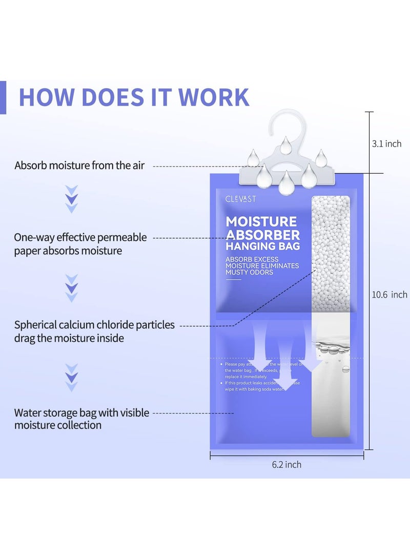 CLEVAST حزم ماصات الرطوبة (230غ/حزمة) - 10 حزمة، أكياس مزيل الرطوبة للخزائن، ماص الرطوبة المعلق في غرف الملابس، غرف النوم، الحمامات - Image 3
