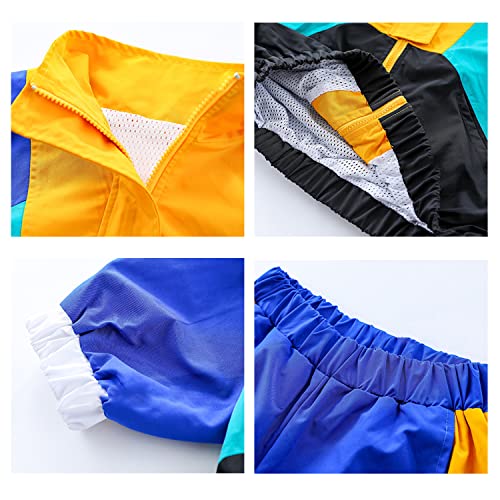 LOLANTA Boys' Girls' Color Block Jacket Track Pants Sets Dance Outfits Sportswear Unisex (6-7, blue) - Image 4