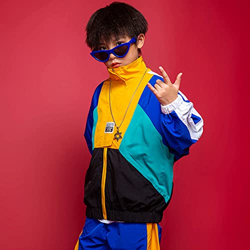 LOLANTA Boys' Girls' Color Block Jacket Track Pants Sets Dance Outfits Sportswear Unisex (6-7, blue) - Image 5