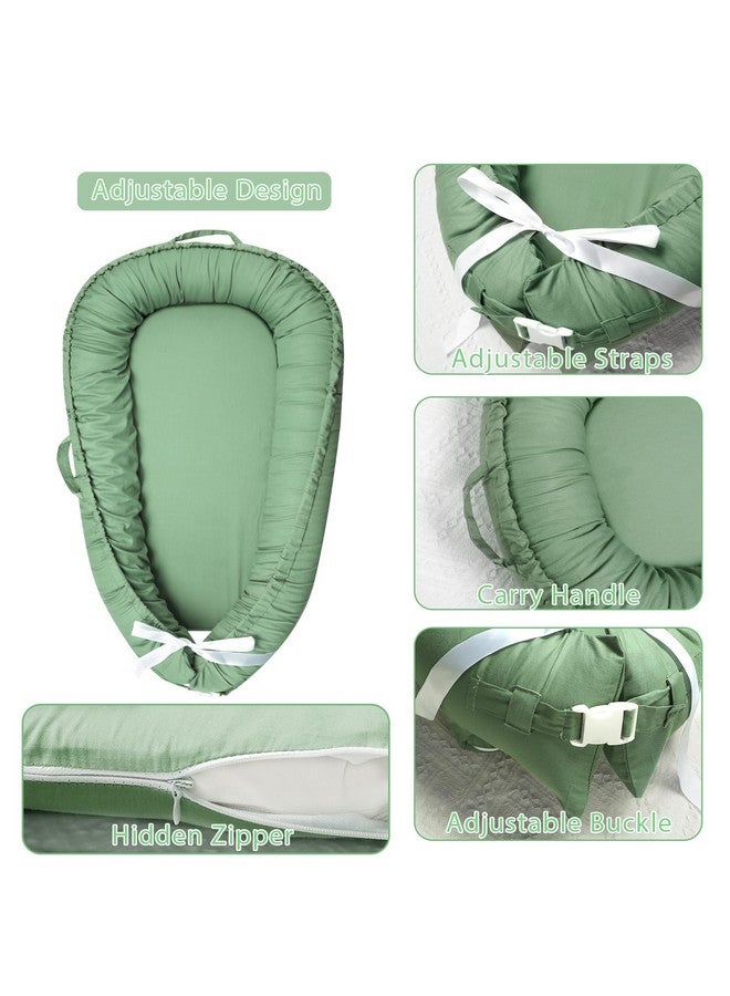 غطاء سرير أطفال هوياكس فقط، مصنوع من القطن بنسبة 100%، غطاء بديل ناعم محمول لسرير الأطفال للأولاد والبنات، أغطية سرير أطفال قابلة للتهوية، ضروري للأطفال (أخضر) - Image 1