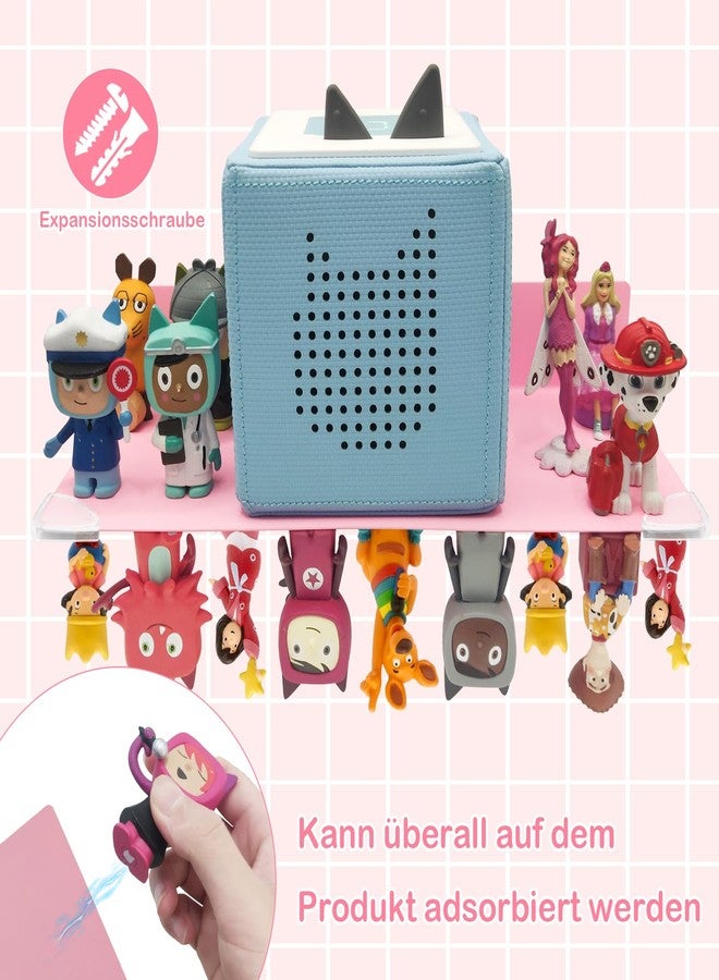 Qixiang CB Toniebox Shelf with Space for 30 Tonie Figures, Tonie Box Magnetic Wall Shelf, for Children to Play and Collect (Pink) - Image 4
