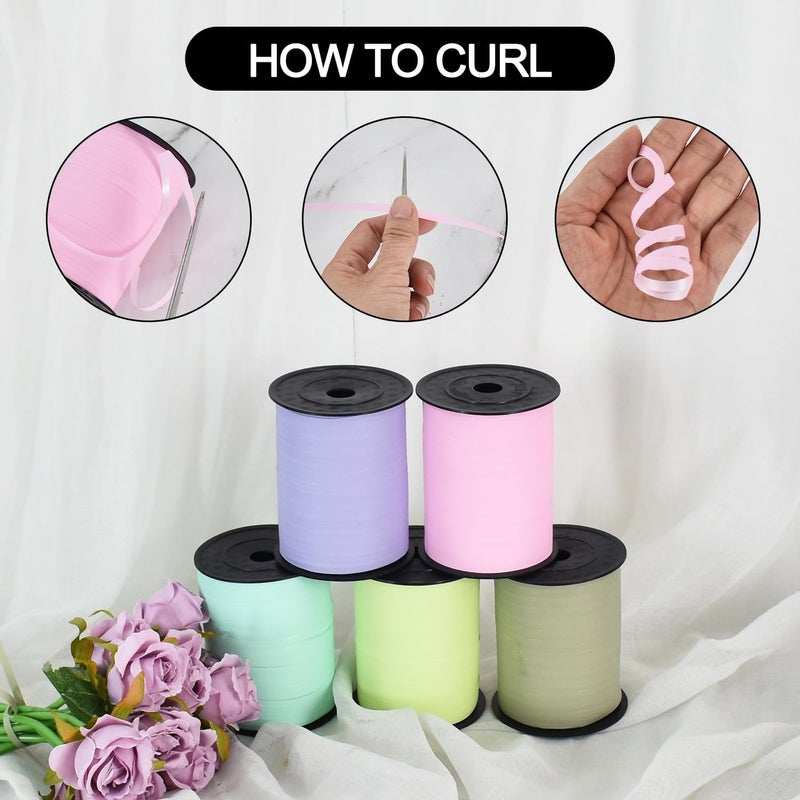 TONIFUL 500 Yards Curling Ribbon-Balloon Ribbon-Balloon String for Art&Craft Decor,Gift Wrapping,Ribbons and Bows for Christmas New Year Birthday Gifts Graduation Supplies (Pastel Purple) - Image 3