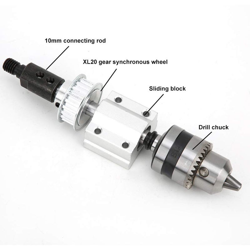 Unpowered Spindle Assembly B12 Drill Chuck M10 Shaft Double Flange Bearing 0.005mm DIY Woodworking - Image 3