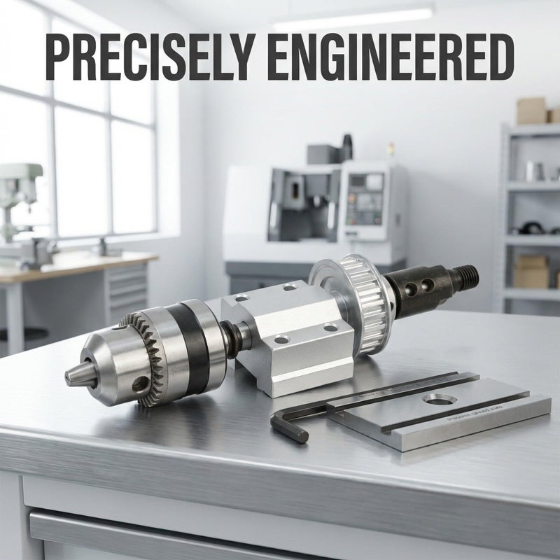 Unpowered Spindle Assembly B12 Drill Chuck M10 Shaft Double Flange Bearing 0.005mm DIY Woodworking - Image 5