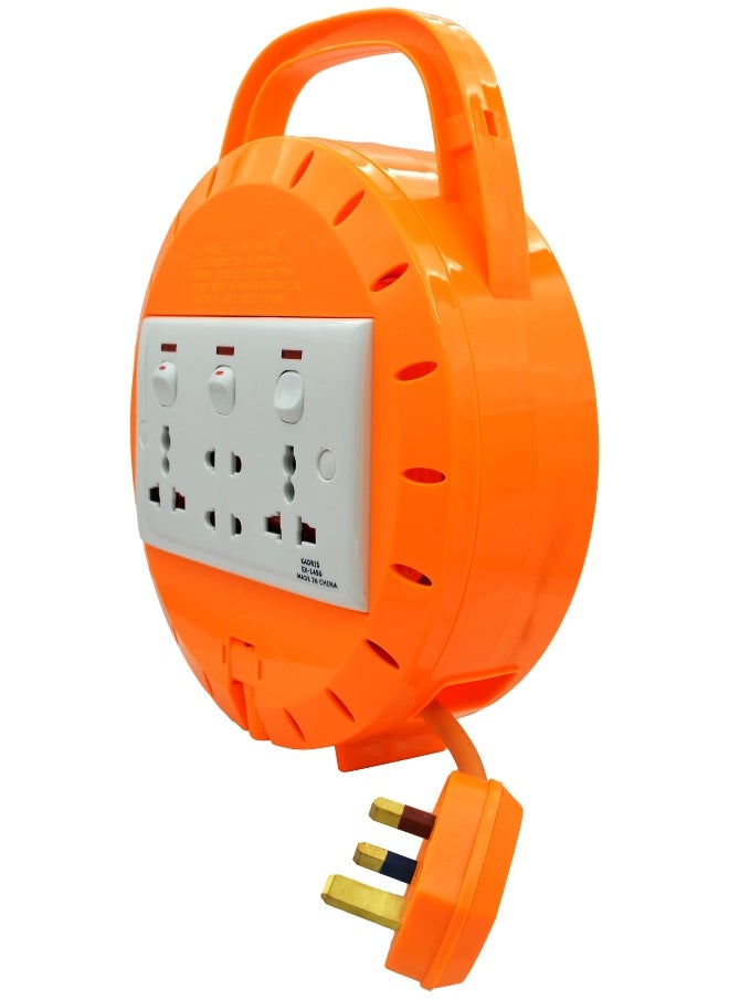 KADRIS Heavy Duty 4 way Socket Extension Reel Cassette Cable Lead with 5 Mtr cable length, ESMA approved  - Image 3