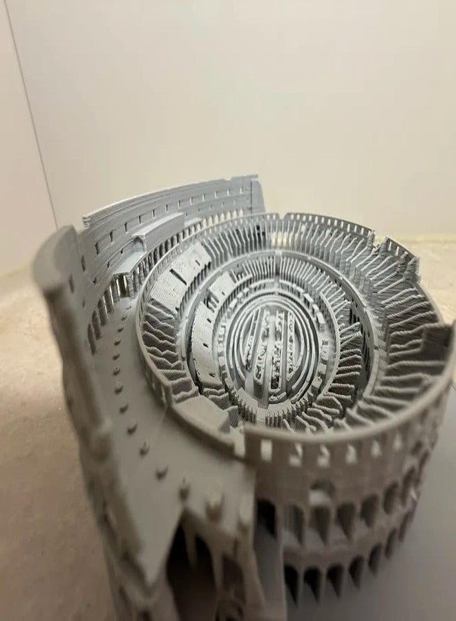 مكعبات ثلاثية الأبعاد - نموذج مصغر مطبوع بتقنية الطباعة ثلاثية الأبعاد للكولوسيوم الروماني | نسخة طبق الأصل من العمارة الرومانية القديمة | قطعة ديكور مميزة للمكتب المنزلي | نموذج تاريخي تعليمي للأطفال والكبار - Image 3