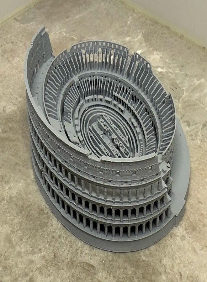 مكعبات ثلاثية الأبعاد - نموذج مصغر مطبوع بتقنية الطباعة ثلاثية الأبعاد للكولوسيوم الروماني | نسخة طبق الأصل من العمارة الرومانية القديمة | قطعة ديكور مميزة للمكتب المنزلي | نموذج تاريخي تعليمي للأطفال والكبار - Image 2