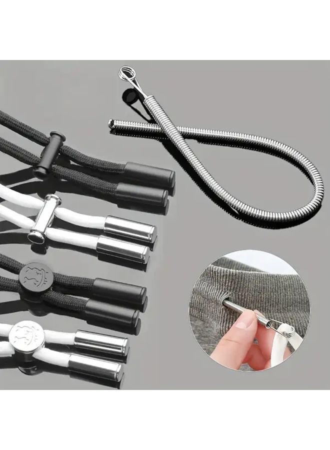 Silver Cylindrical Buckle Set No Tie Design Durable For Pants And Shoes - Image 4