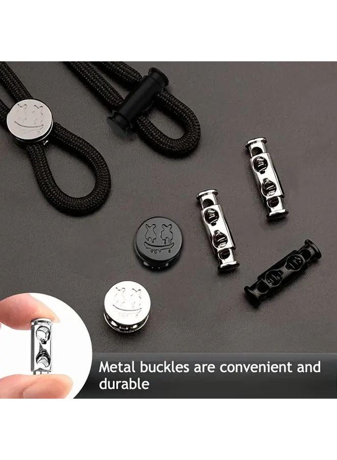 Silver Cylindrical Buckle Set No Tie Design Durable For Pants And Shoes - Image 5