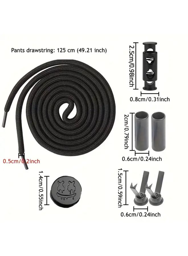 Silver Cylindrical Buckle Set No Tie Design Durable For Pants And Shoes - Image 3
