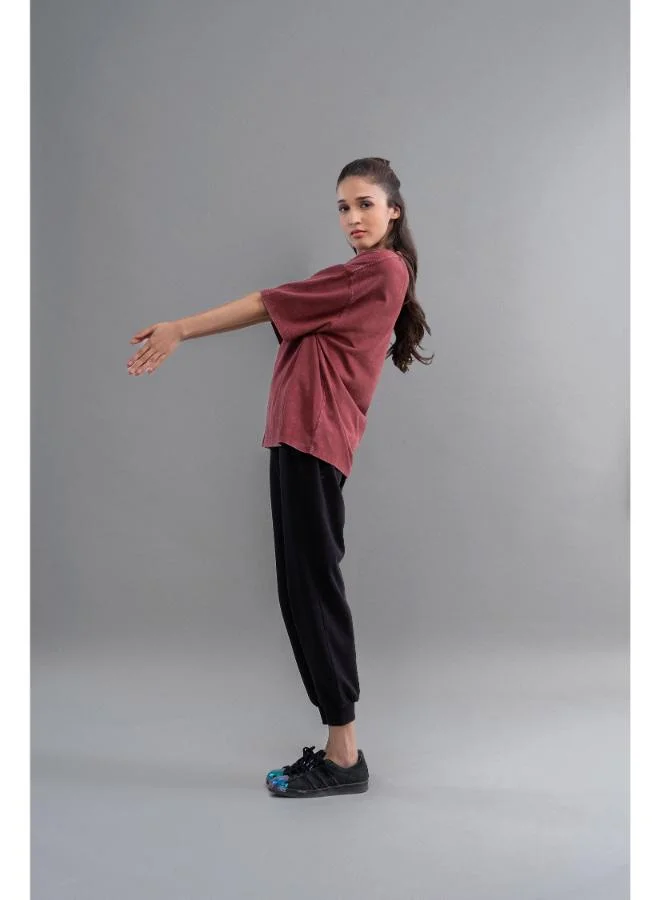 نسيسيرا Burgundy Acid Wash Unisex T-Shirt