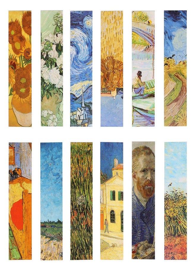 YOSCO 30PCs Paper Bookmarks for Women Men,Bookmarks Set for Book Lovers (Oil Painting) - Image 1