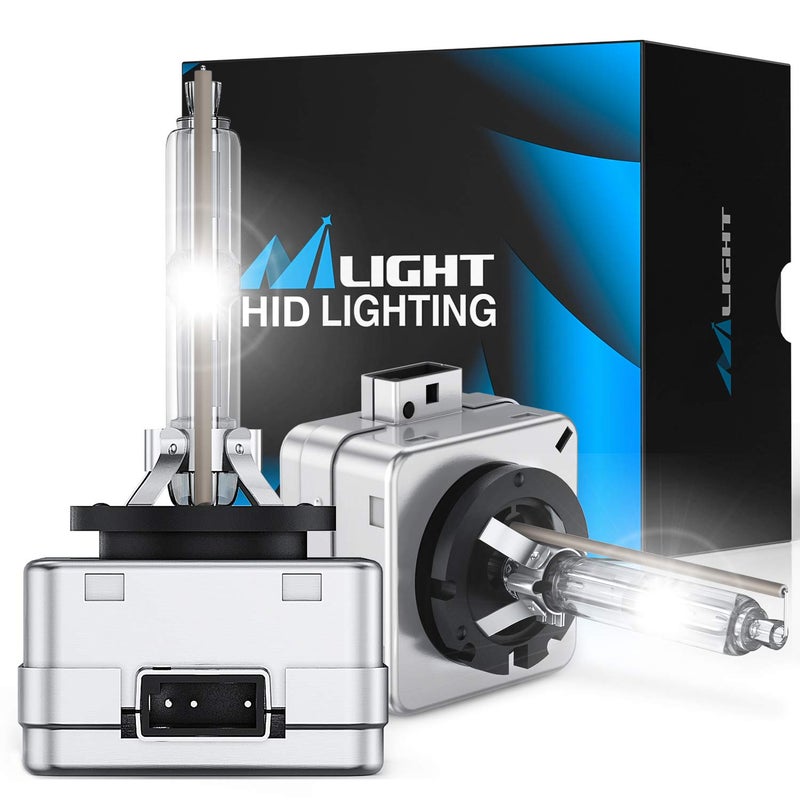 Nilight Nilight D3S HID Bulbs, 6000K Diamond White Xenon Replacement D3S HID Headlight Bulb,350% Lighting Distance Super Bright High for 12V Cars, IP67 Design with Metal Stents Base, 2 Years Warranty  - Image 1