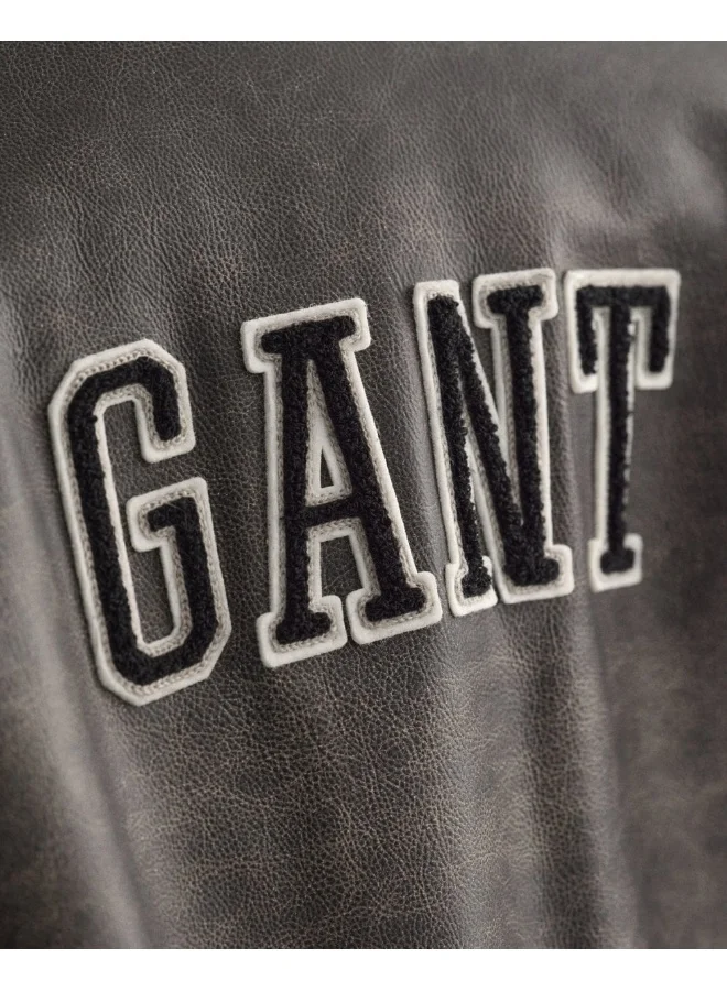 GANT Leather Gant Varsity Jacket
