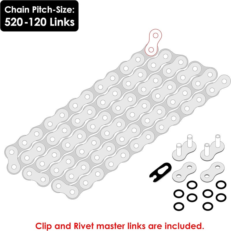 Caltric O-Ring Blue Drive Chain for Yamaha Raptor 660 YFM660R (2001-2005) - Image 2